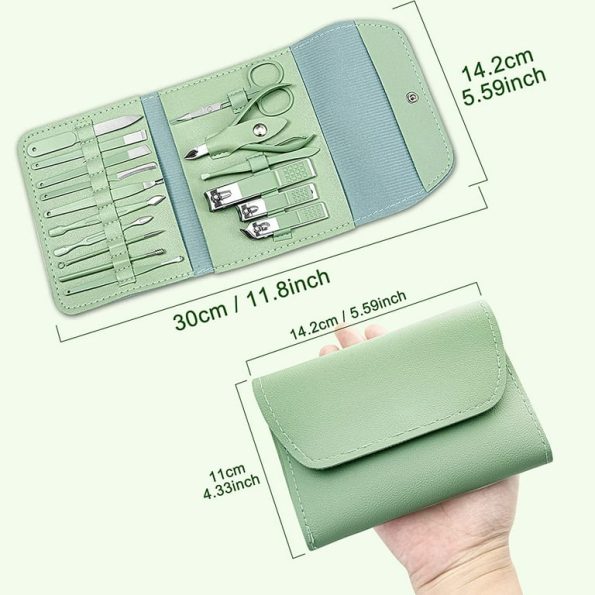 16 pcs Stainless Steel Nail Cutter Clipper Tool Box Set For Personal Care Manicure Set - Image 3