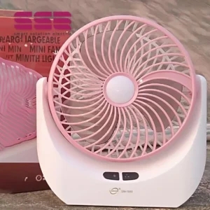 Lithium Rechargeable Mini Table Fan with LED Light